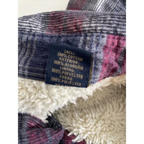 FREEDOM FOUNDRY XL Faux Fur Sherpa Lined Shacket Shirt Mens Corduroy Check Plaid - Picture 10 of 12